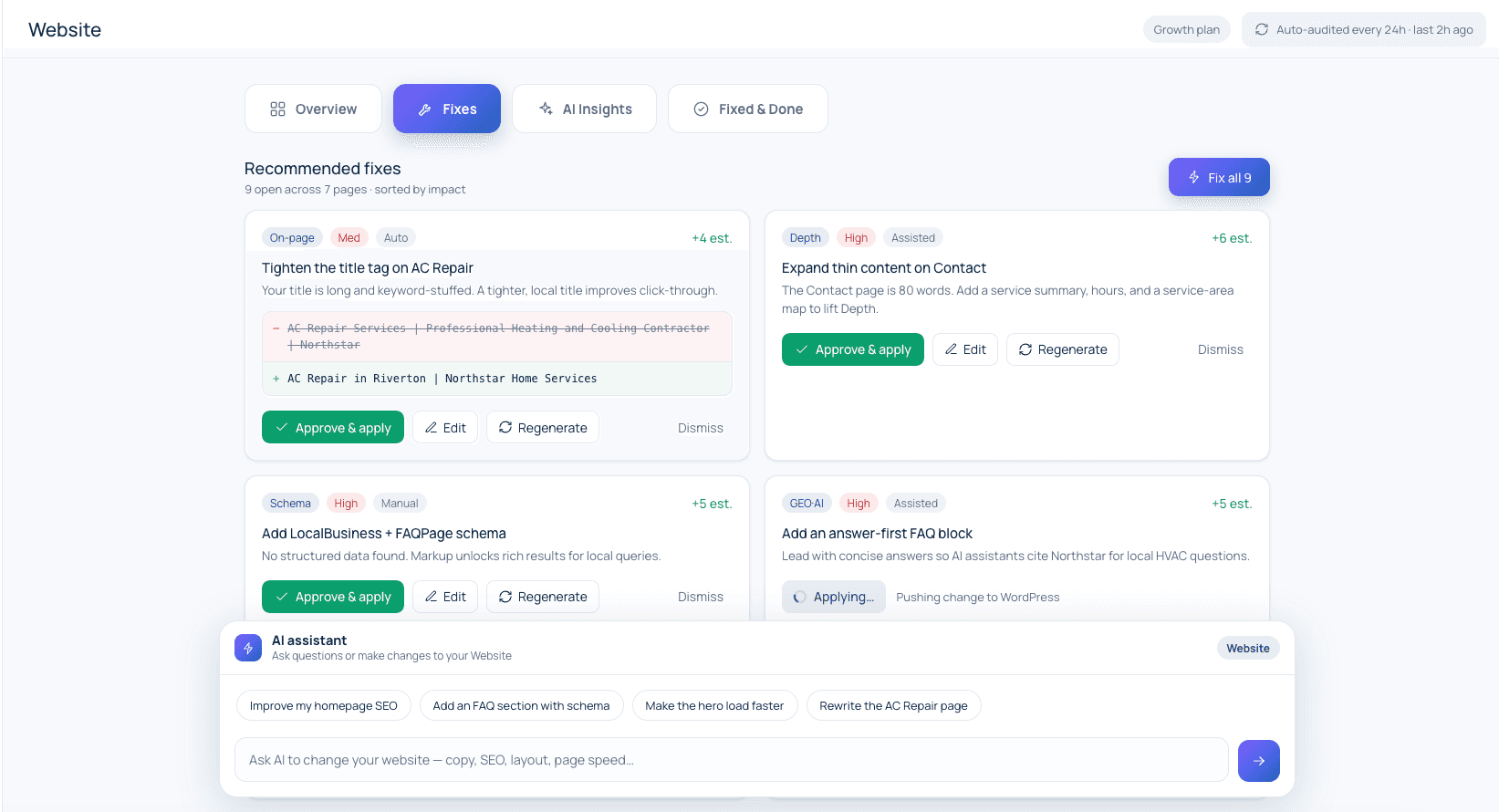 Recommended fixes